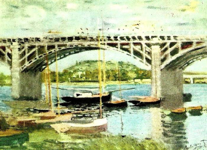 Claude Monet bron vid argenteuil France oil painting art